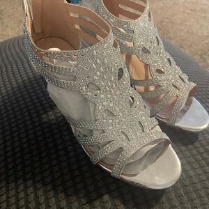 Elegant Silver Women's Heels